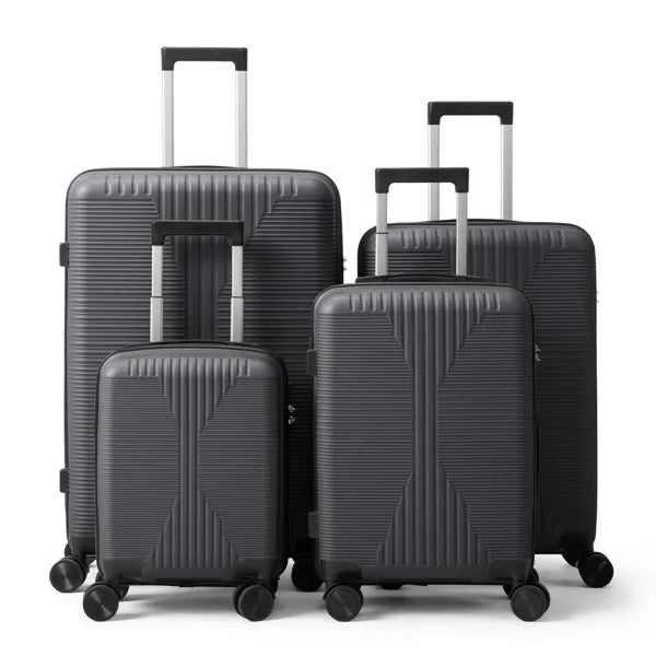 4-in-1 PP Trolley Case Set - Dark Gray Non-TSA Customs Lock 4-in-1 PP Trolley C | Ectron Online