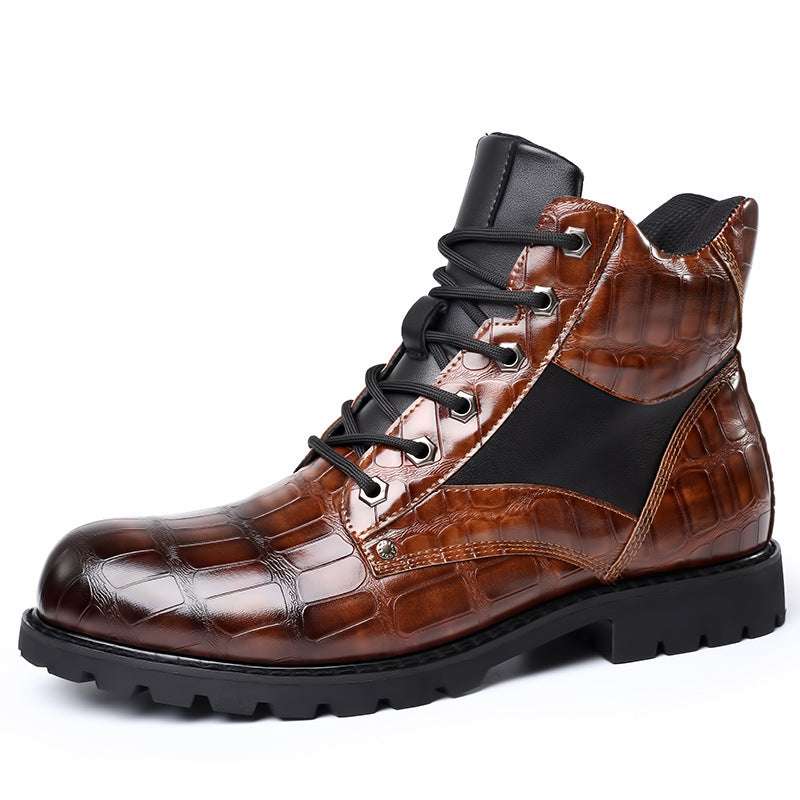 Vintage Men’s Mid-Top Leather Shoes – Timeless Fashion