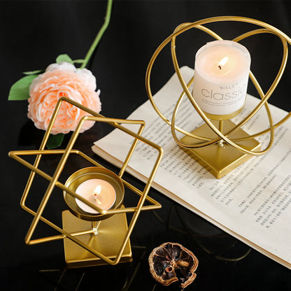 Nordic Light Luxury Golden Candlestick Ornaments