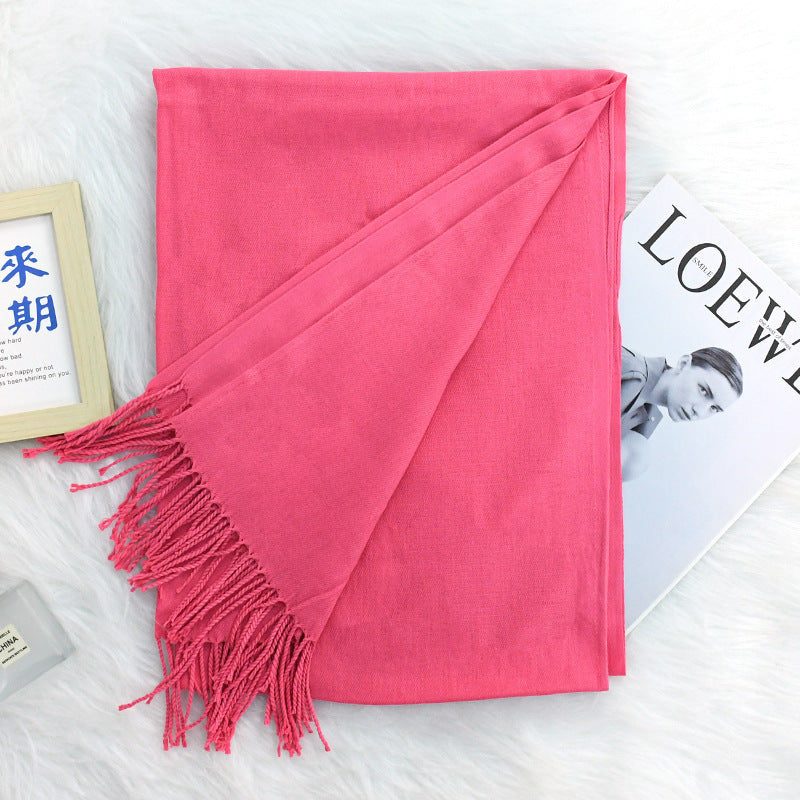 Luxurious Warm Tassel Scarf - Cashmere-Feel Meeting Accessory Annual Meeting Warm Cashmere Tassel Scar | Ectron Online
