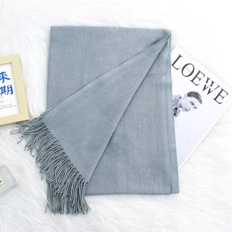 Luxurious Warm Tassel Scarf - Cashmere-Feel Meeting Accessory Annual Meeting Warm Cashmere Tassel Scar | Ectron Online
