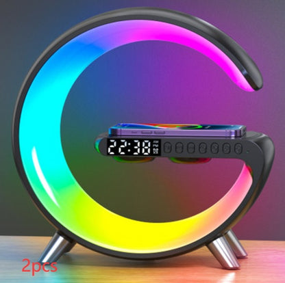 Smart G-Shaped LED Lamp - Wireless Charger & Bluetooth Speaker New Intelligent G Shaped LED Lamp Blueto | Ectron Online