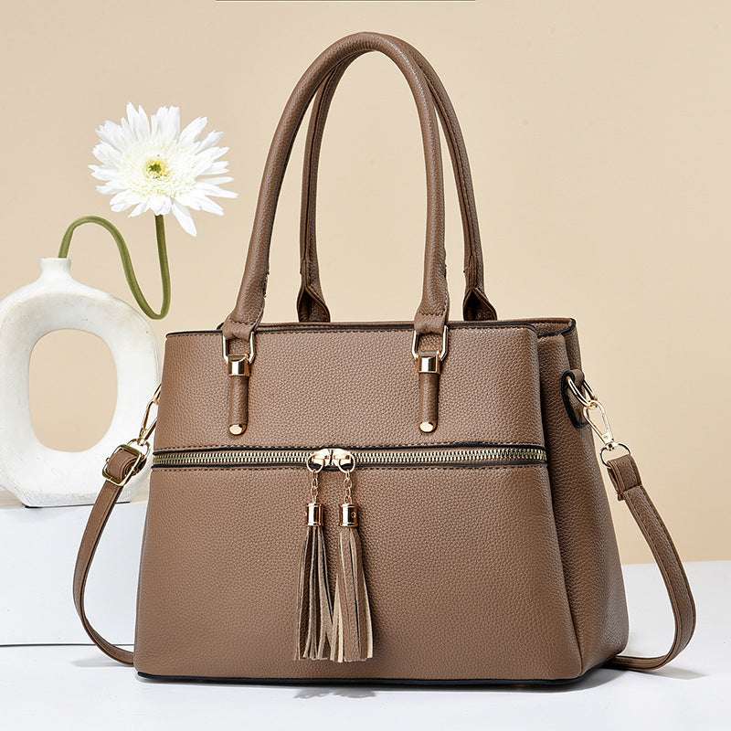 Large Capacity Soft Leather Tassel Shoulder Bag Large Capacity Soft Leather Tassel Shoul | Ectron Online