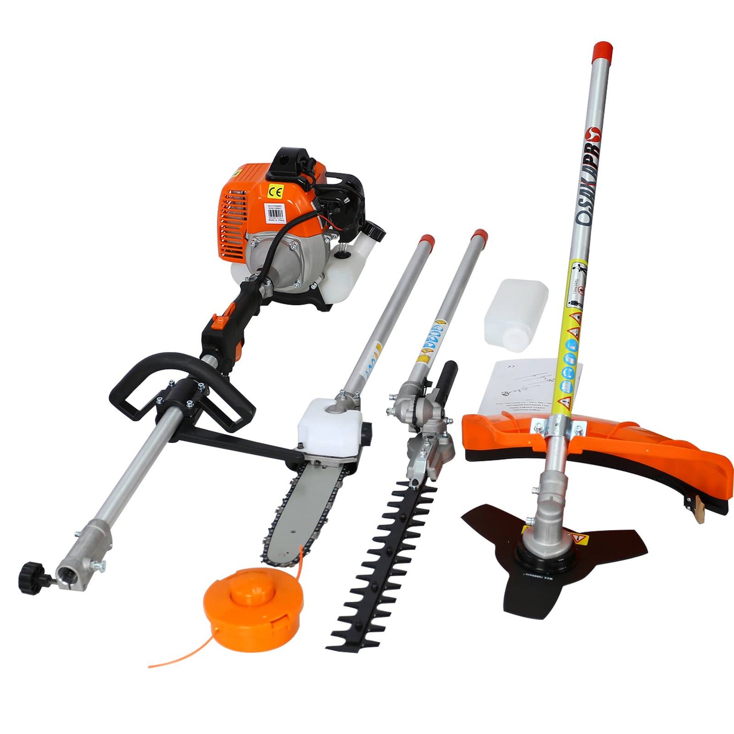 4-in-1 Gas Powered Garden Tool System - Pole Saw & Trimmer