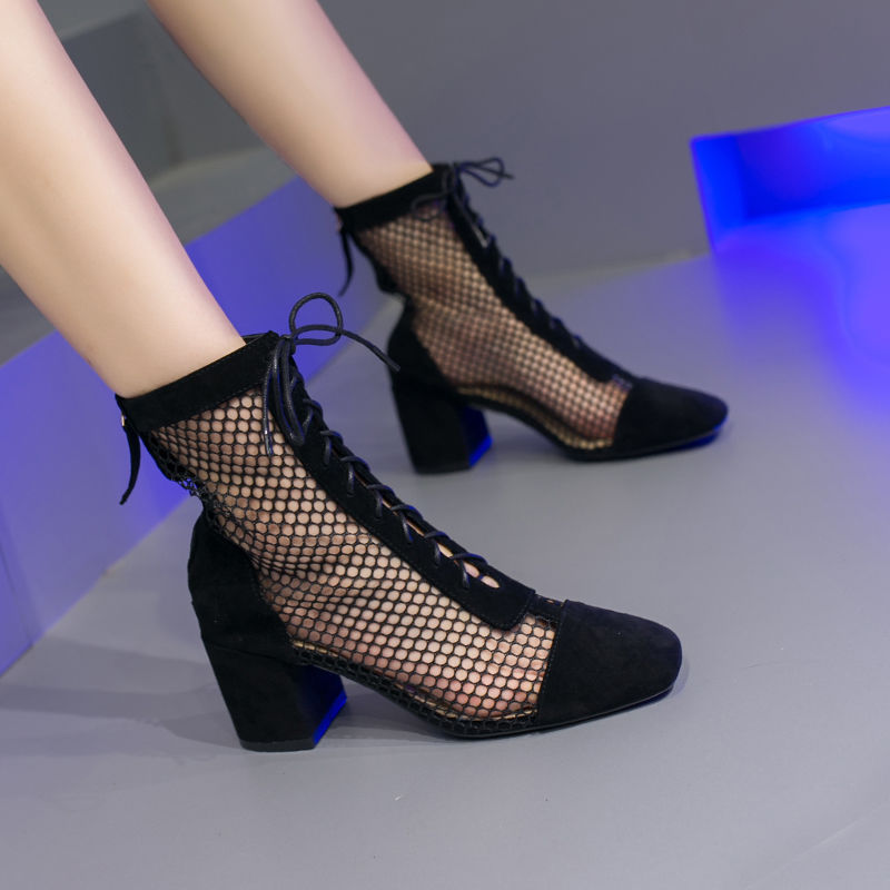 Summer Long Sandal Boots Women's Chunky Heel Summer Long Sandal Boots Women's Chunky | Ectron Online