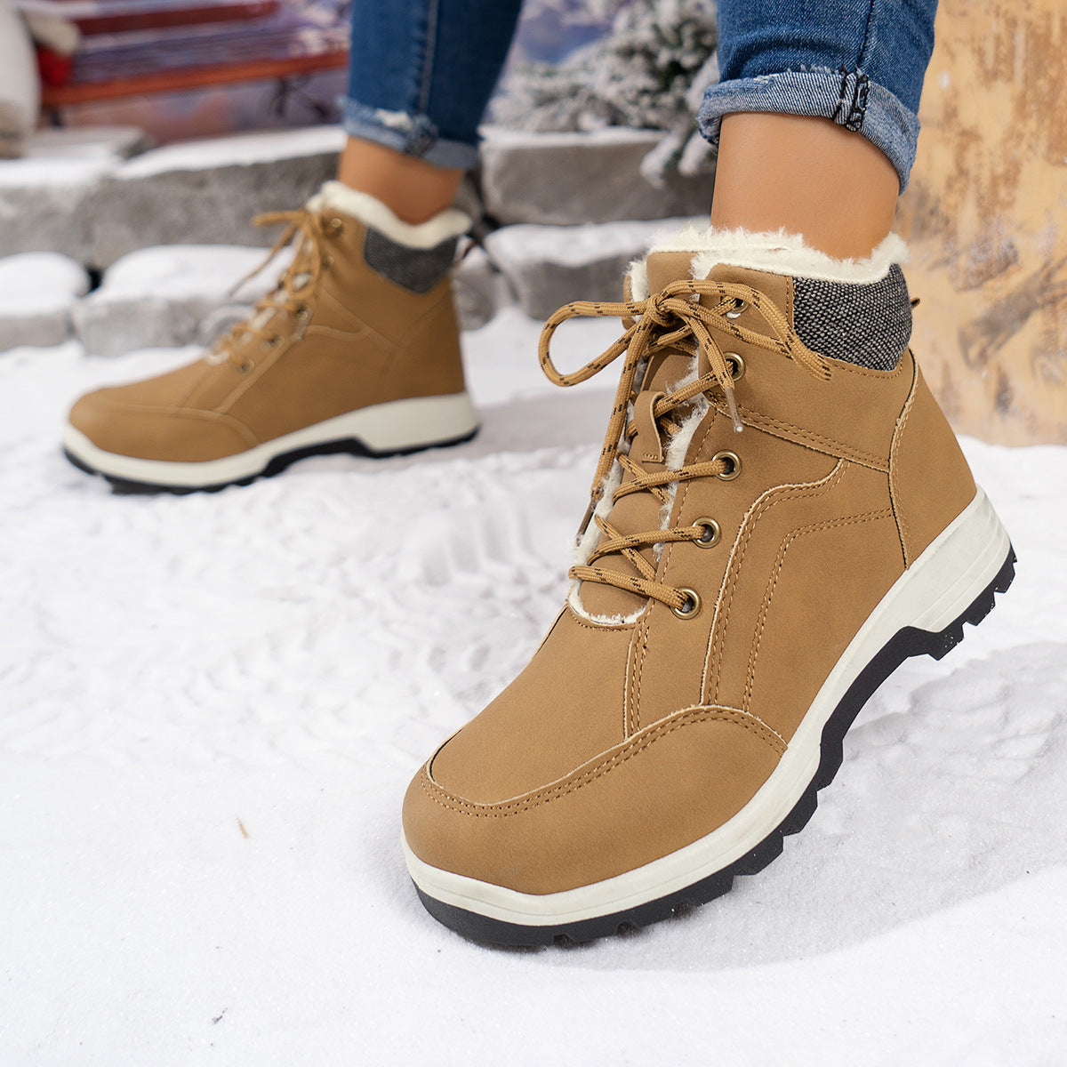 Short Tube Suede Dr Martens Boots Outdoor Women's Warm Non-slip Short Tube | Ectron Online
