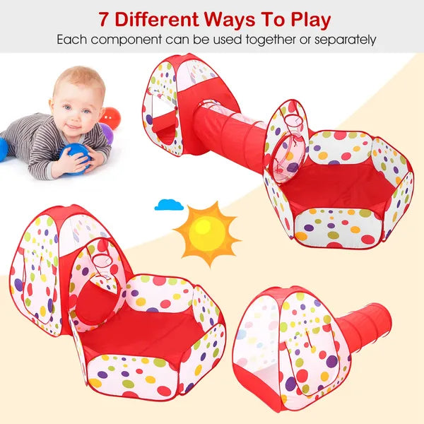 3-in-1 Kids Play Tent Set