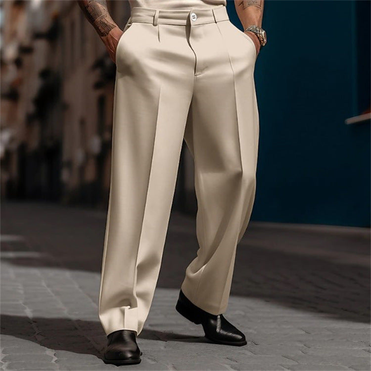 Men's Formal Straight Suit Pants - Breathable Outdoor Fashion Trousers
