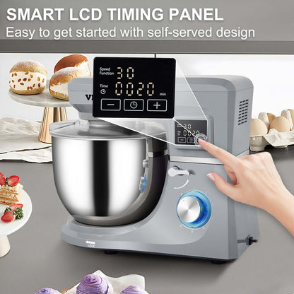 660W Electric Stand Mixer with 7.4 Qt Bowl & LCD Timing Stand Mixer, 660W Electric Dough Mixer W | Ectron Online
