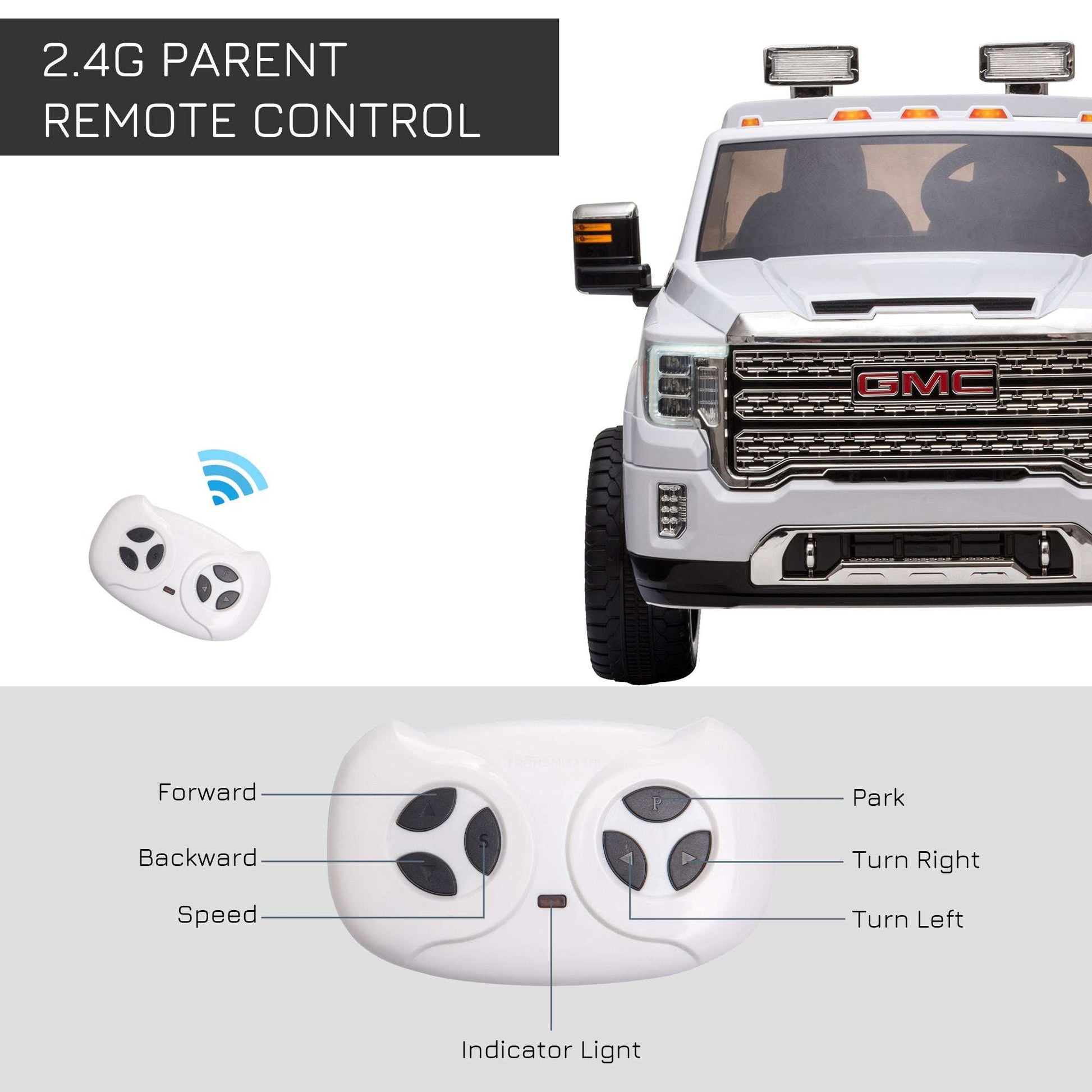 Licensed GMC Sierra HD Kids Ride On Truck - 12V Battery & Remote 12V Battery Kids GMC Sierra HD Ride On T | Ectron Online