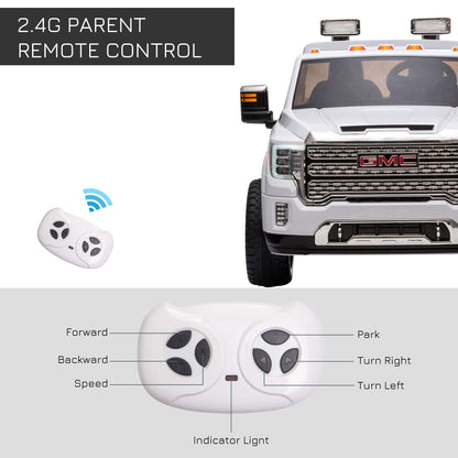 White kids ride-on truck with 2.4G remote control and front LED light bar