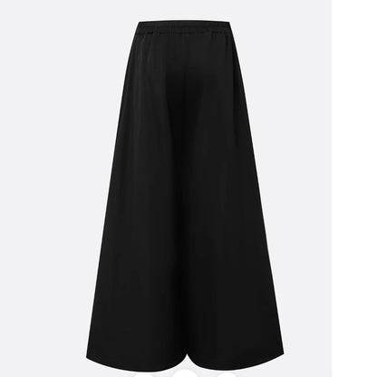 Women's Solid Color Wide-Leg Pants | Minimalist No-Belt Trousers Cities Solid Color Wide-leg Pants No Bel | Ectron Online