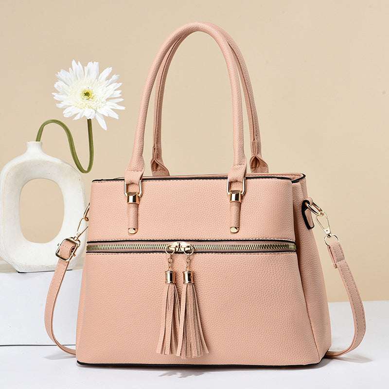 Large Capacity Soft Leather Tassel Shoulder Bag Large Capacity Soft Leather Tassel Shoul | Ectron Online