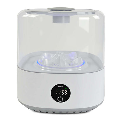 Mini cordless portable washer with clear drum window and front timer display