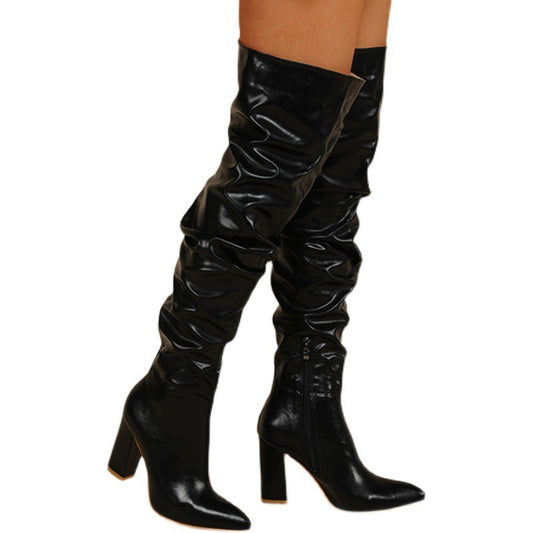 Chunky Heel High Zipper High Leg Boot Chunky Heel High Zipper High Leg Boot | Ectron Online
