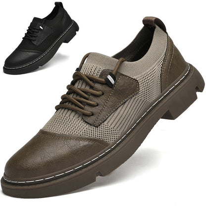 Casual Flying Woven Leather Shoes
