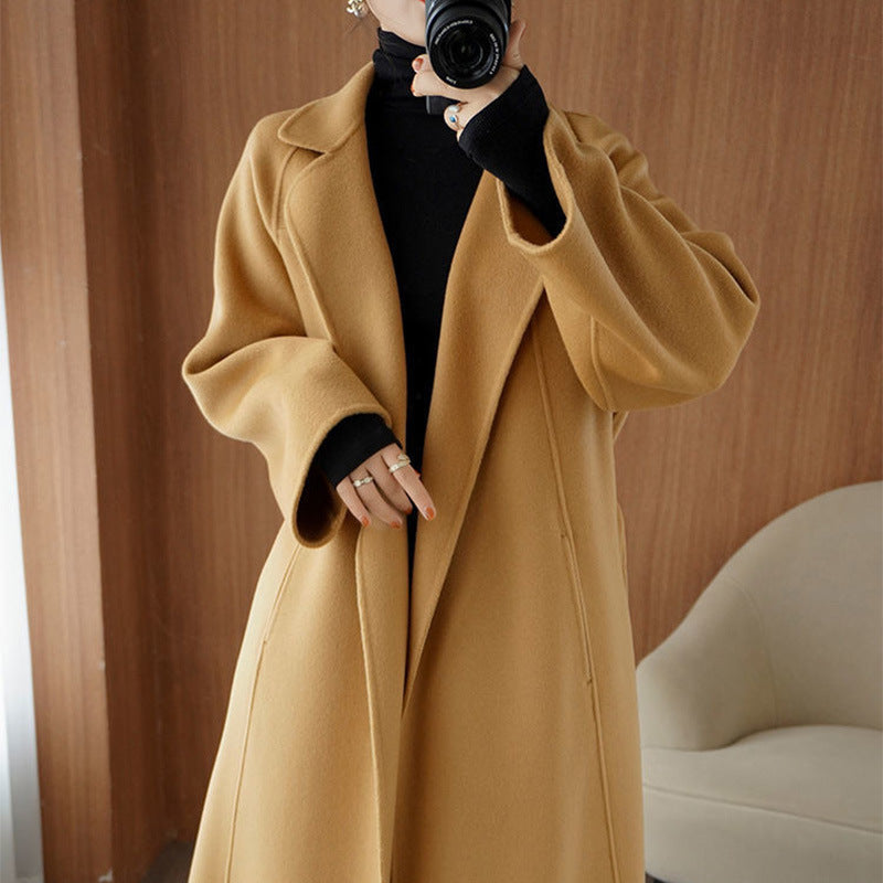 Women's Reversible Cashmere Coat - Mid-Length & Loose Reversible Cashmere Coat Women's Mid-len | Ectron Online