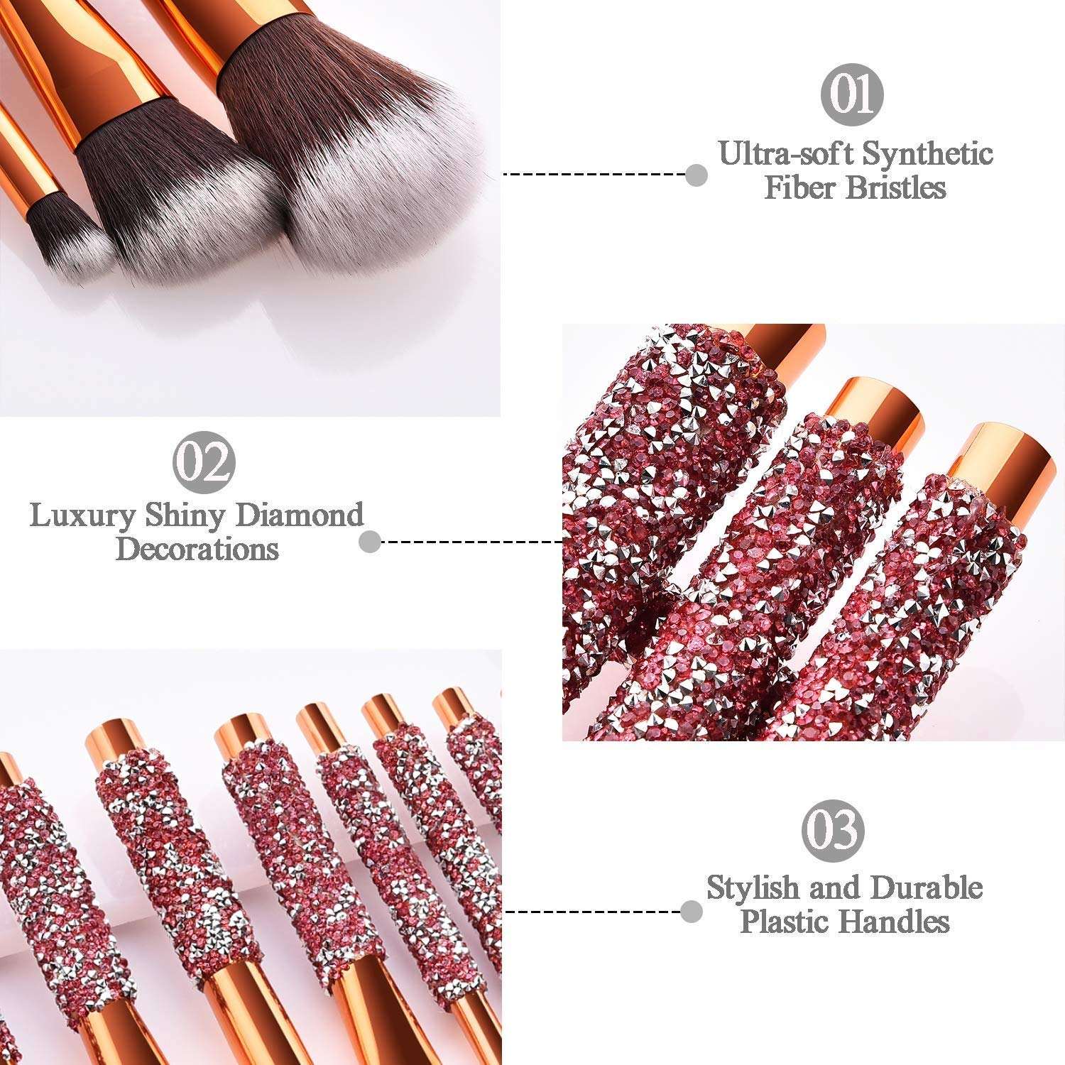 10 IN 1 Diamond Inlaid Handmade Custom Makeup Brush 10 IN 1 Diamond Inlaid Handmade Custom M | Ectron Online