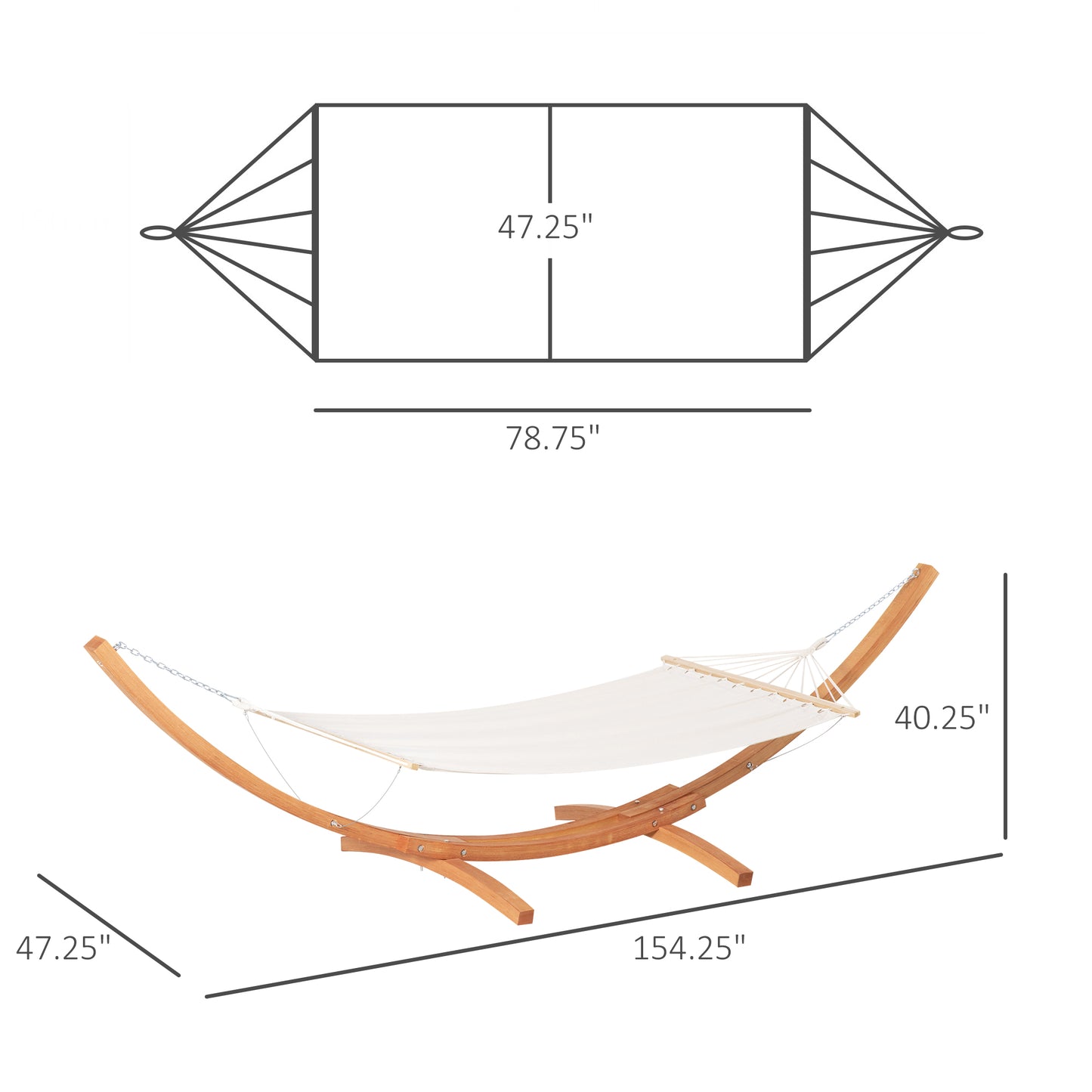 12.8' Outdoor Hammock with Wooden Stand | Extra Large Boho Nap Bed