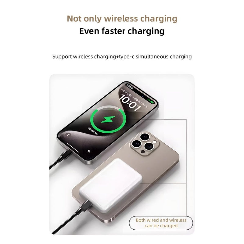10,000mAh Magnetic Fast Charging Power Bank | Mini Wireless Charger