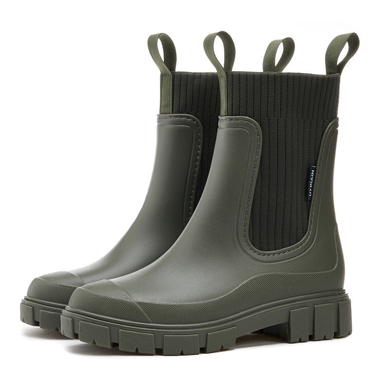 Elastic Band Women's Rain Boots Wear-resistant Height Increasing Waterpr | Ectron Online