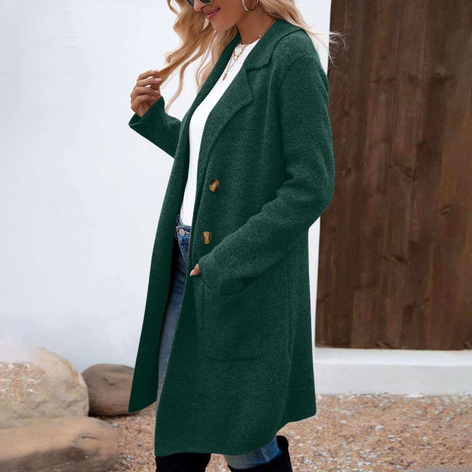 Women's Mid-Length Woolen Coat Suit Jacket Women's Fashionable All-match Mid-length | Ectron Online