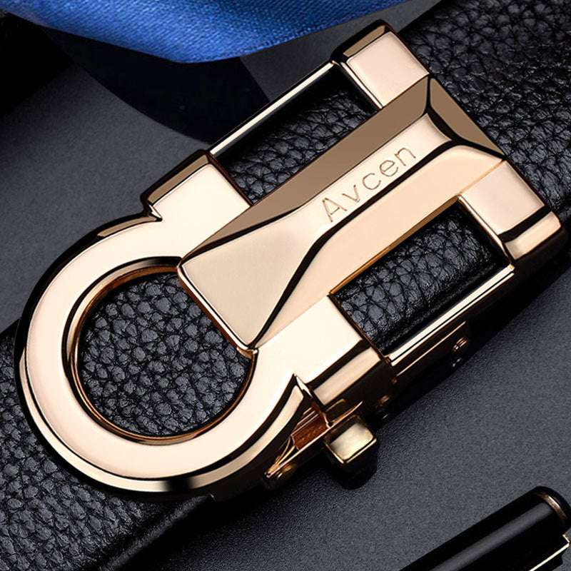 Men's Automatic Buckle Belt - High-End Cowhide & Trend Automatic Buckle High-end Trend Belt | Ectron Online