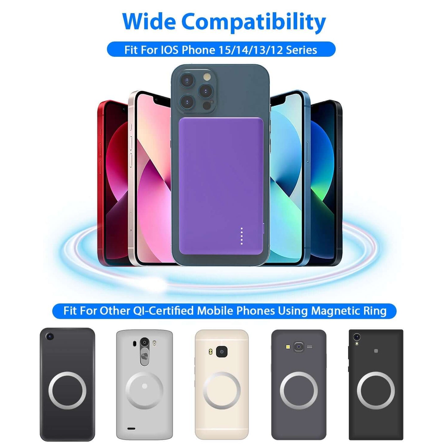 8MM Ultra-Slim MagSafe Power Bank - 5000mAh Magnetic Fast Charger 2 In 1 5000mAh 8MM Slim MagSafe Wireless | Ectron Online