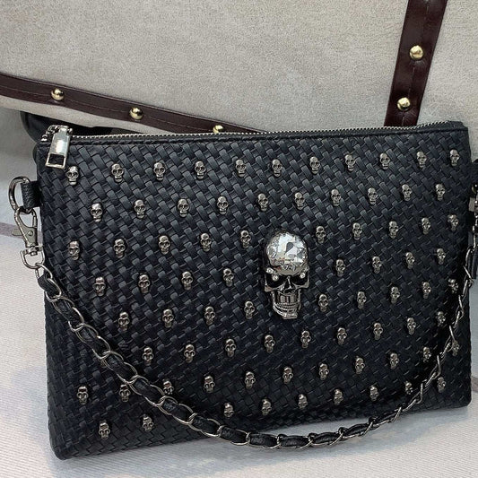 Inclined Span Of Large Capacity Rivet Clutch Bag