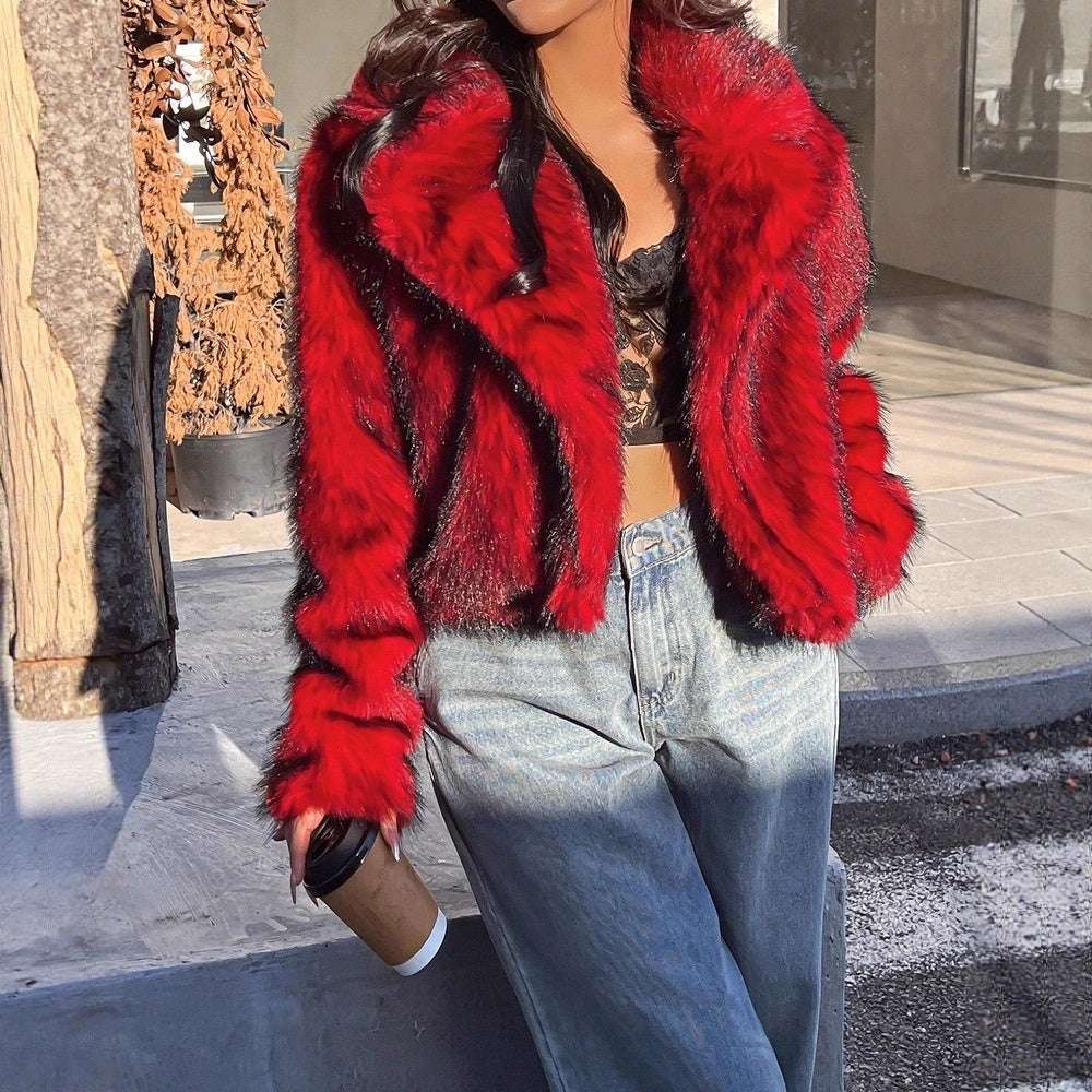 Fox Fur Thick Warm Short Coat - Long Sleeves & Luxury Fox Fur Thick Warm Long Sleeves Short Co | Ectron Online