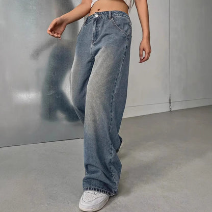 Women's Washed Vintage Denim Pants | Retro Style European Jean European And American Women's Washed Vintage Denim Pants | Ectron Online