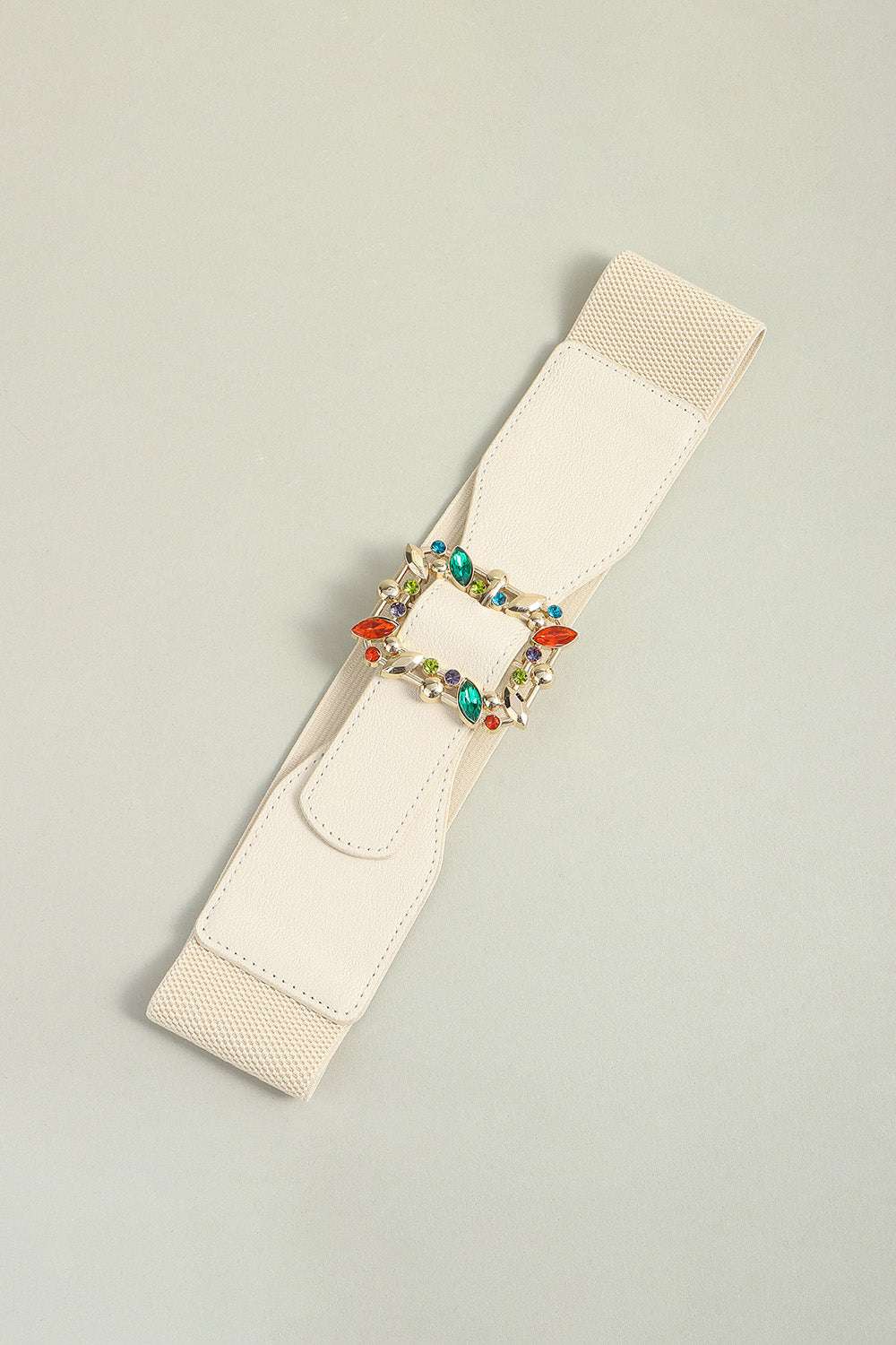 Multicolored Leaf Buckle Elastic Belt