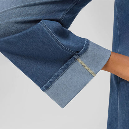 Women's High-Waisted Straight Jeans | Trendy Cuffed Hem Denim High-waisted Trousers-foot Curling Strai | Ectron Online
