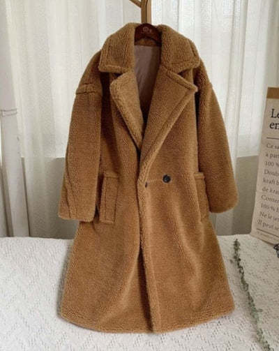 Thickened Lamb Fleece Coat for Women Lapel Lamb Fleece Coat With Pockets Faux | Ectron Online