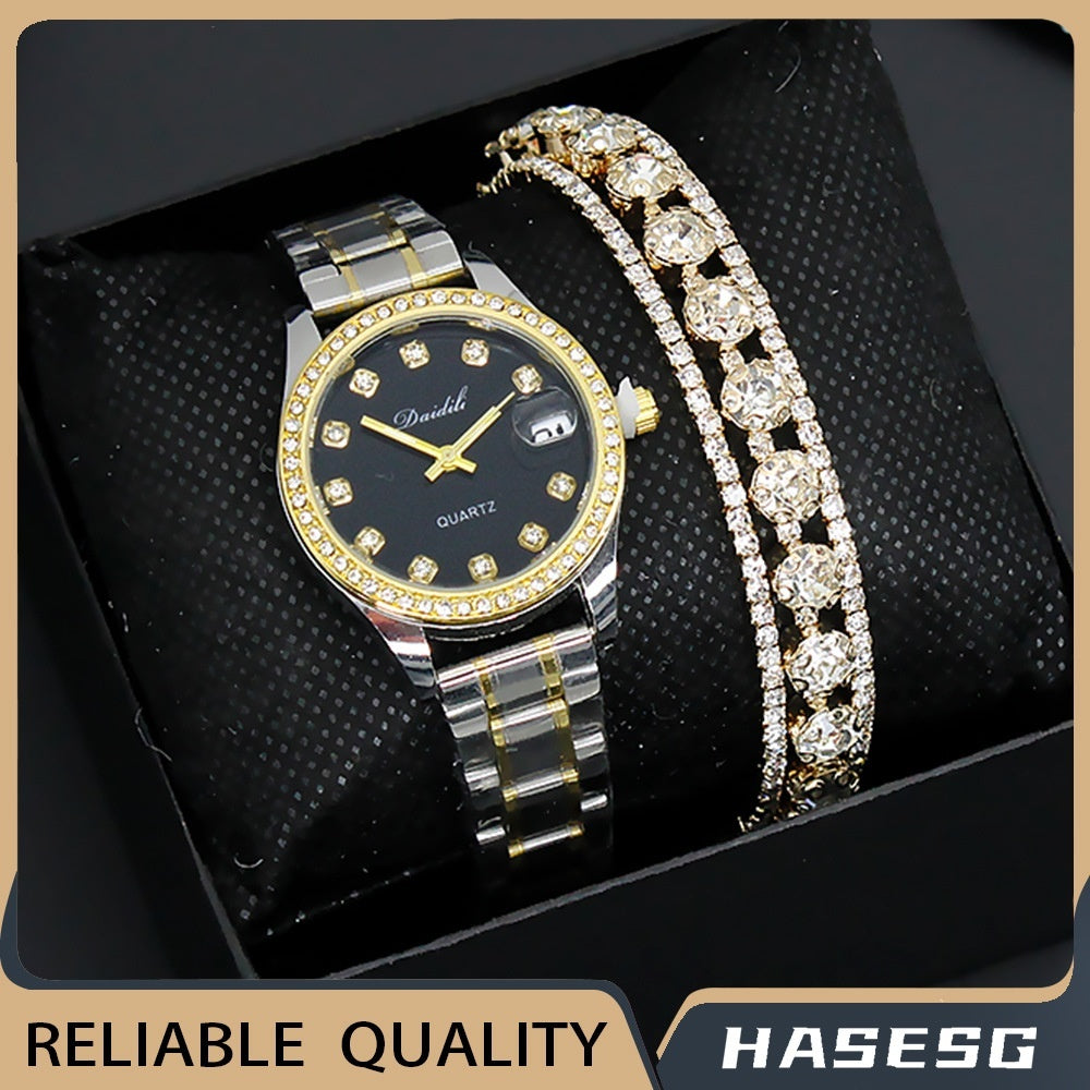 Women's Watch Affordable Luxury Fashion Diamond Foreign Trade Women's Watch Bracelet Student Watch Gift Suit