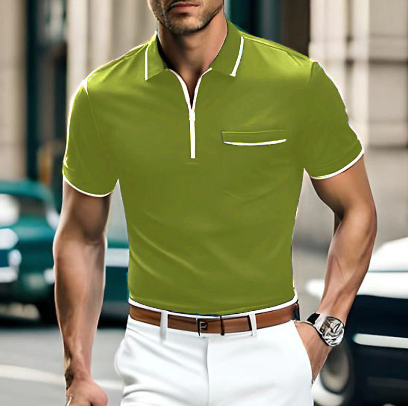 Men’s Summer Zipper Polo – Loose Fit Casual Sports Shirt Summer New Men's Zipper Loose Casual Poc | Ectron Online