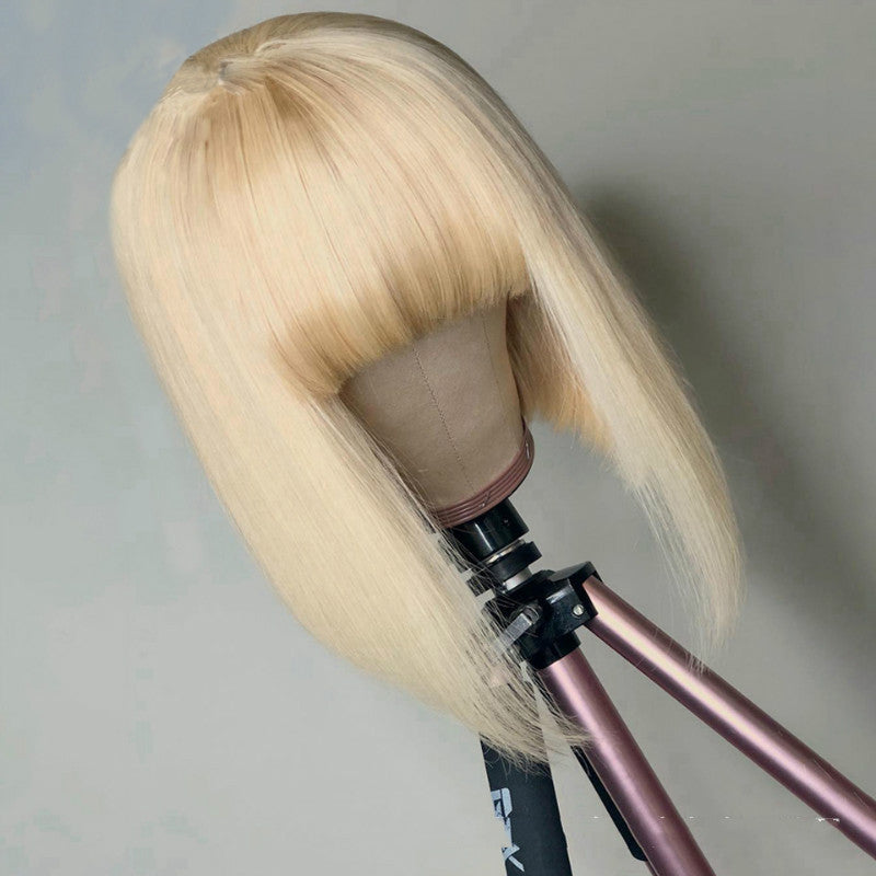 Bobo Light Golden Short Wig - Elegant & Dyeable Bobo Light Golden Chemical Fiber Short H | Ectron Online