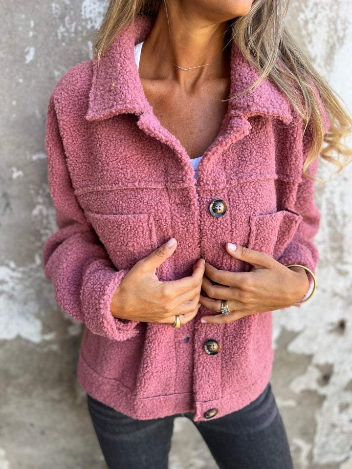 Single-Breasted Lamb Wool Coat Women's Lapel Single Breasted Lamb Wool | Ectron Online