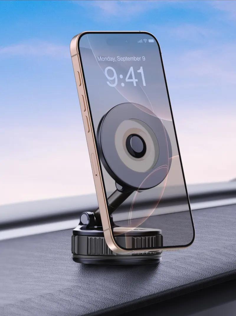 Retractable Magnetic Car Phone Holder - 360° Vacuum Suction