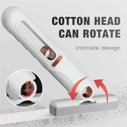 Mini mop cotton head on a white base with a rotating pad for spot cleaning