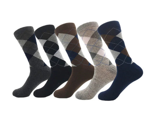 Men's Subtle Argyle Dress Socks Argyle Subtle Pack 5 Pairs | Ectron Online