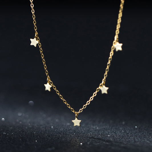 Design Sense Sterling Silver Five-pointed Star Necklace