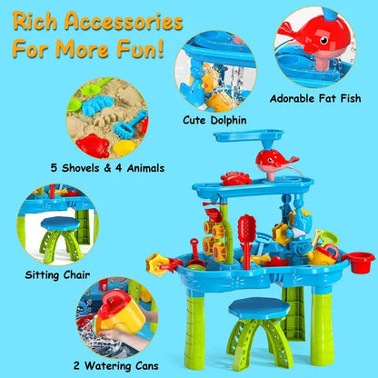 2-in-1 Kids Sand & Water Table Kid Sand Water Table Toddler Water Activ | Ectron Online