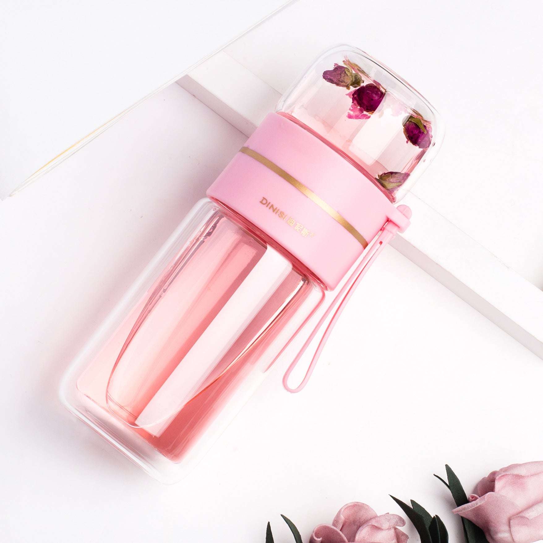 Double Wall Glass Water Bottle with Tea Infuser Glass Water Bottle With Tea Infuser Filt | Ectron Online