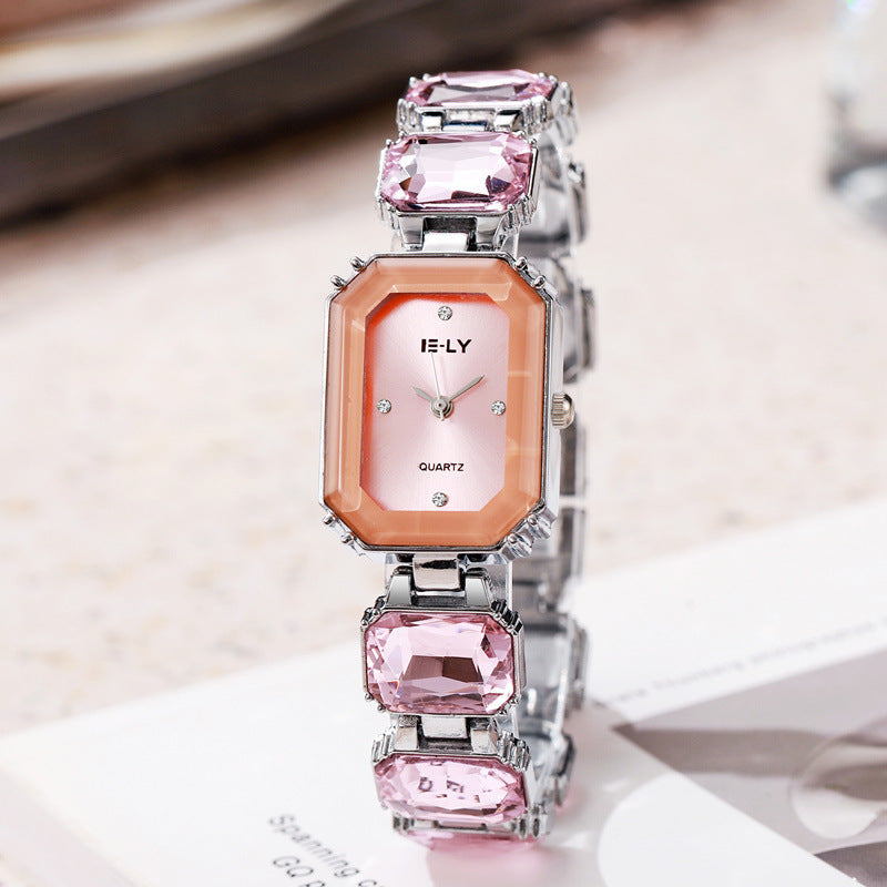 Niche Colorful Steel Belt Square Watch Colorful Niche High-grade Steel Belt Squ | Ectron Online