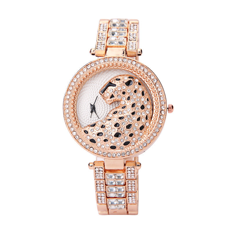 Women's Three-dimensional Diamond Leopard-print Watch