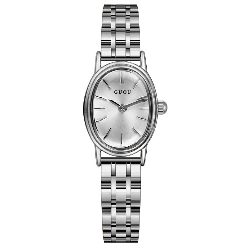 Oval Dial Light Luxury Casual Watch Oval Dial Female Casual Light Luxury Art | Ectron Online