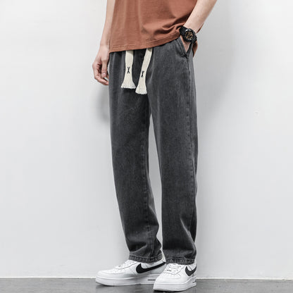 Men's Summer Wide Leg Jeans Summer Loose Wide Leg Jeans Pants Men Fa | Ectron Online