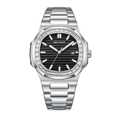 Men's Diamond Luminous Watch 2024 Men's Fashion Diamond Luminous Quar | Ectron Online