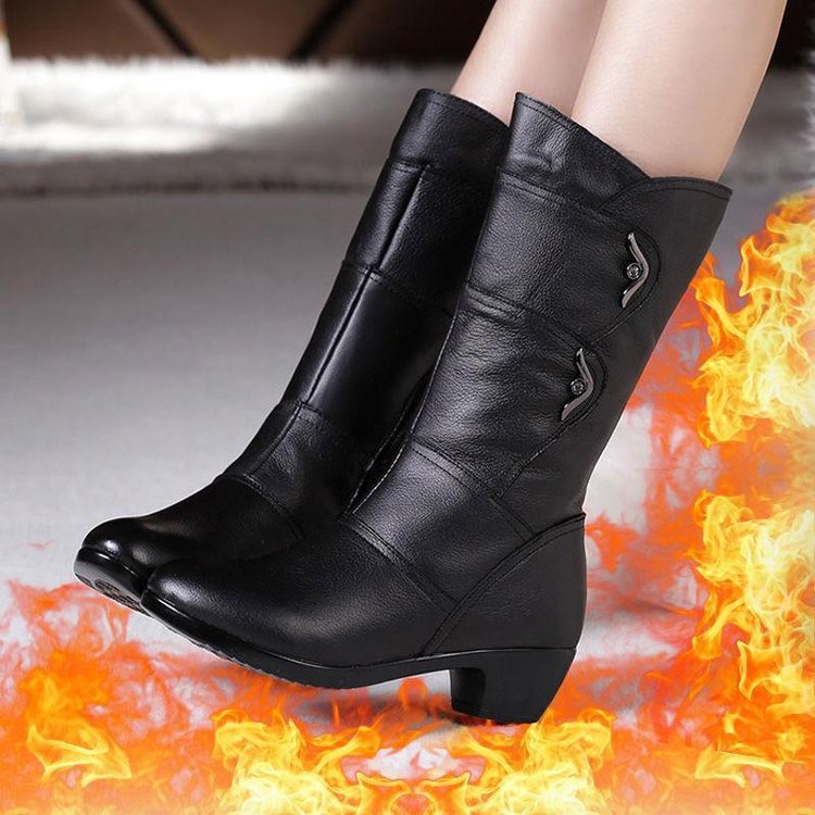 Women's Fashion Velvet Padded Warm Round Head Upper-wrapping Boots Women's Fashion Velvet Padded Warm Round | Ectron Online